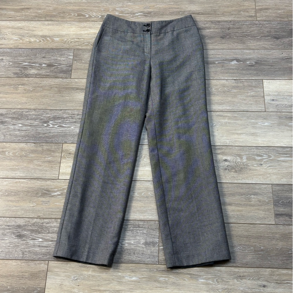 Talbots Pants Sz 10 Gray Wool Blend Trouser Straight Leg Vintage Office Career